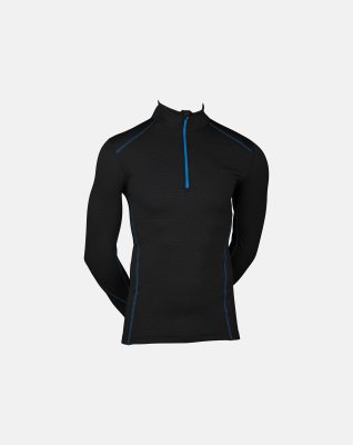 Langærmet t-shirt "thermal baselayer", Uld, Sort