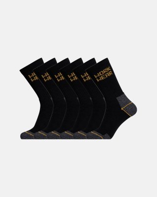 "Work Wear" terry strømper 6 pak | Bomuld | Sort -ProActive