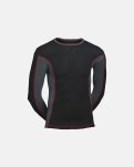 Langærmet t-shirt "dual layer", Uld, Sort