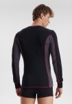Langærmet t-shirt "dual layer", Uld, Sort