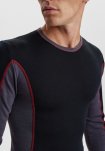 Langærmet t-shirt "dual layer", Uld, Sort