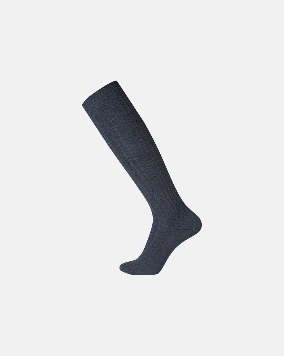 Egtved Knælange strømper "rib" | Uld | Navy - 45-48