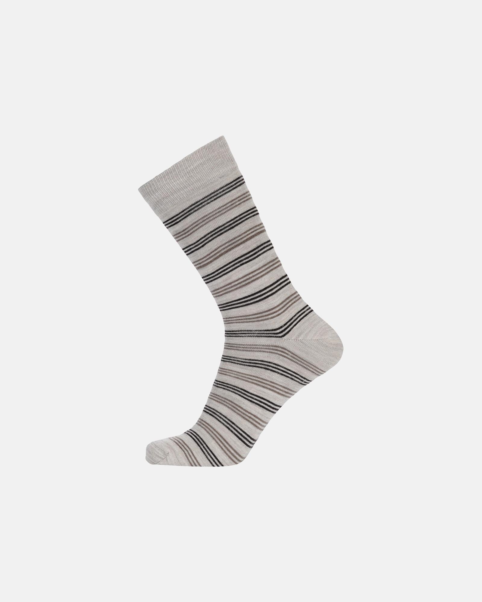 Strømper | Uld | Beige stripe -Egtved Strømper | Uld | Beige stripe -Egtved