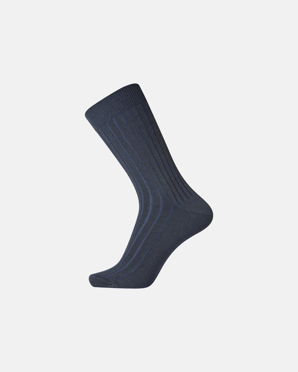 Egtved Strømper "wool rib" strømper | Uld | Navy - 45-48