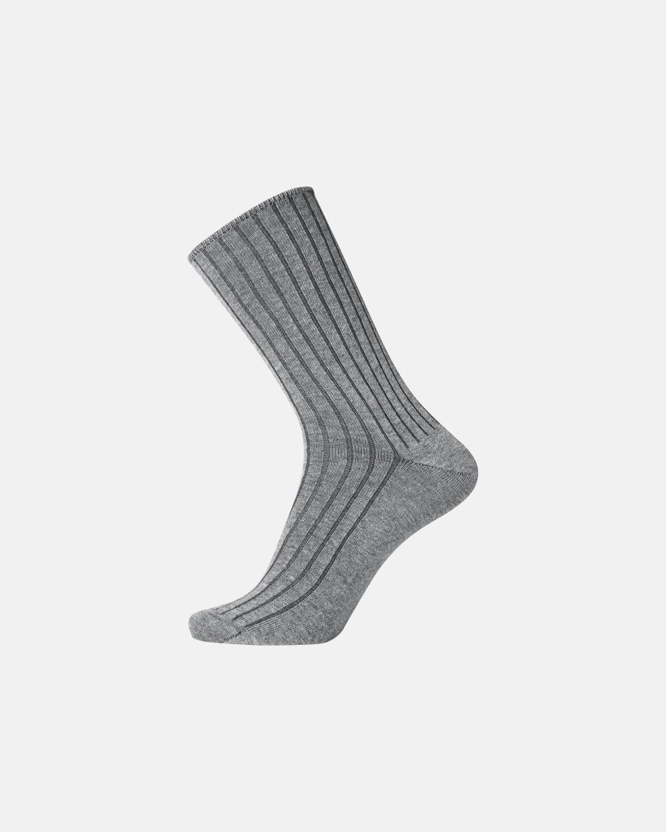 Egtved Strømper "no elastic" rib | Bomuld | Grå - 45-48
