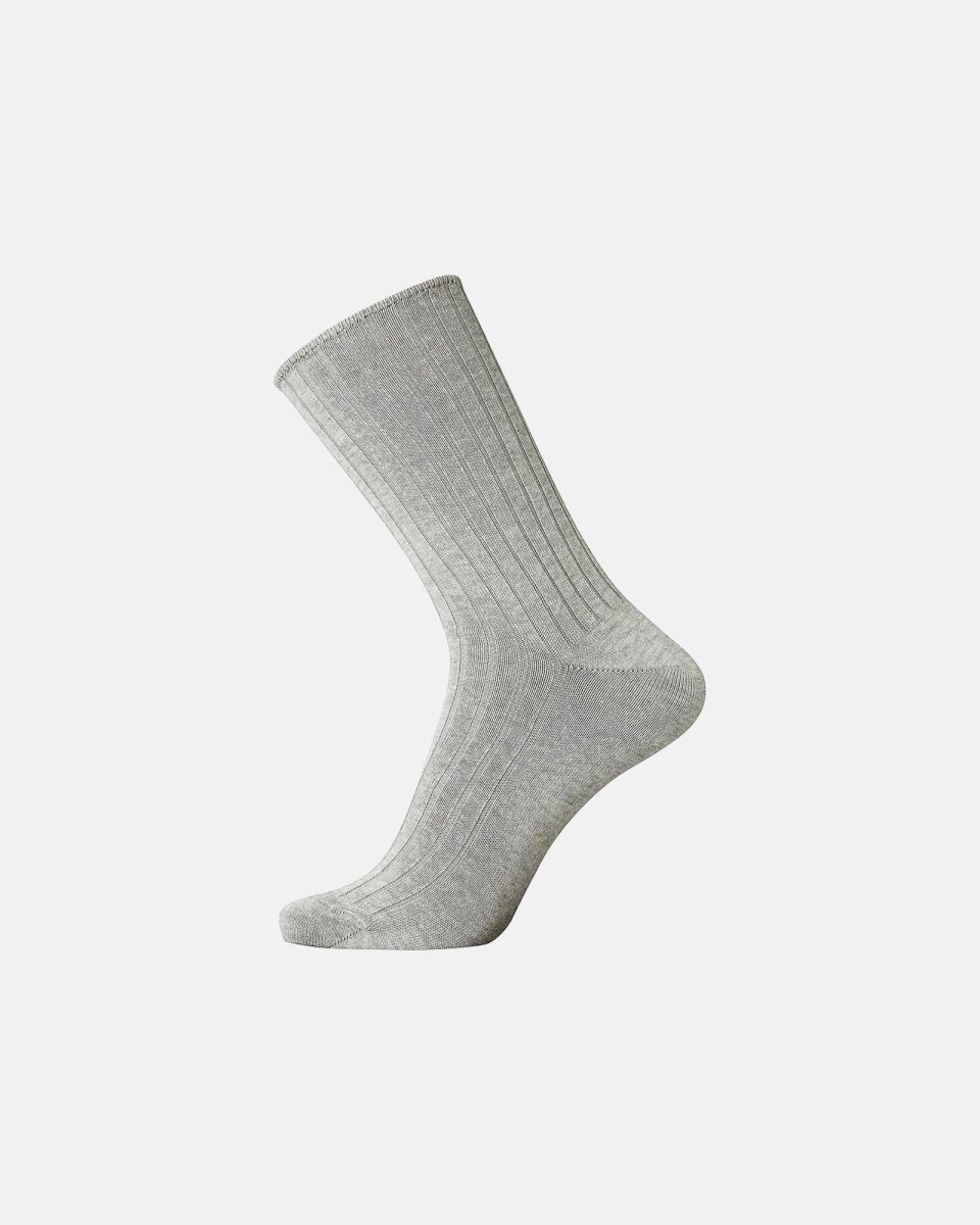 Egtved Strømper "no elastic" rib | Bomuld | Lys grå - 45-48