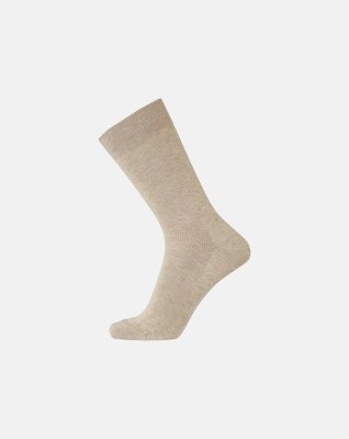 Strømper "no elastic" rib, Bomuld, Brun