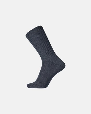 Strømper "heavy" med rib, Uld, Navy