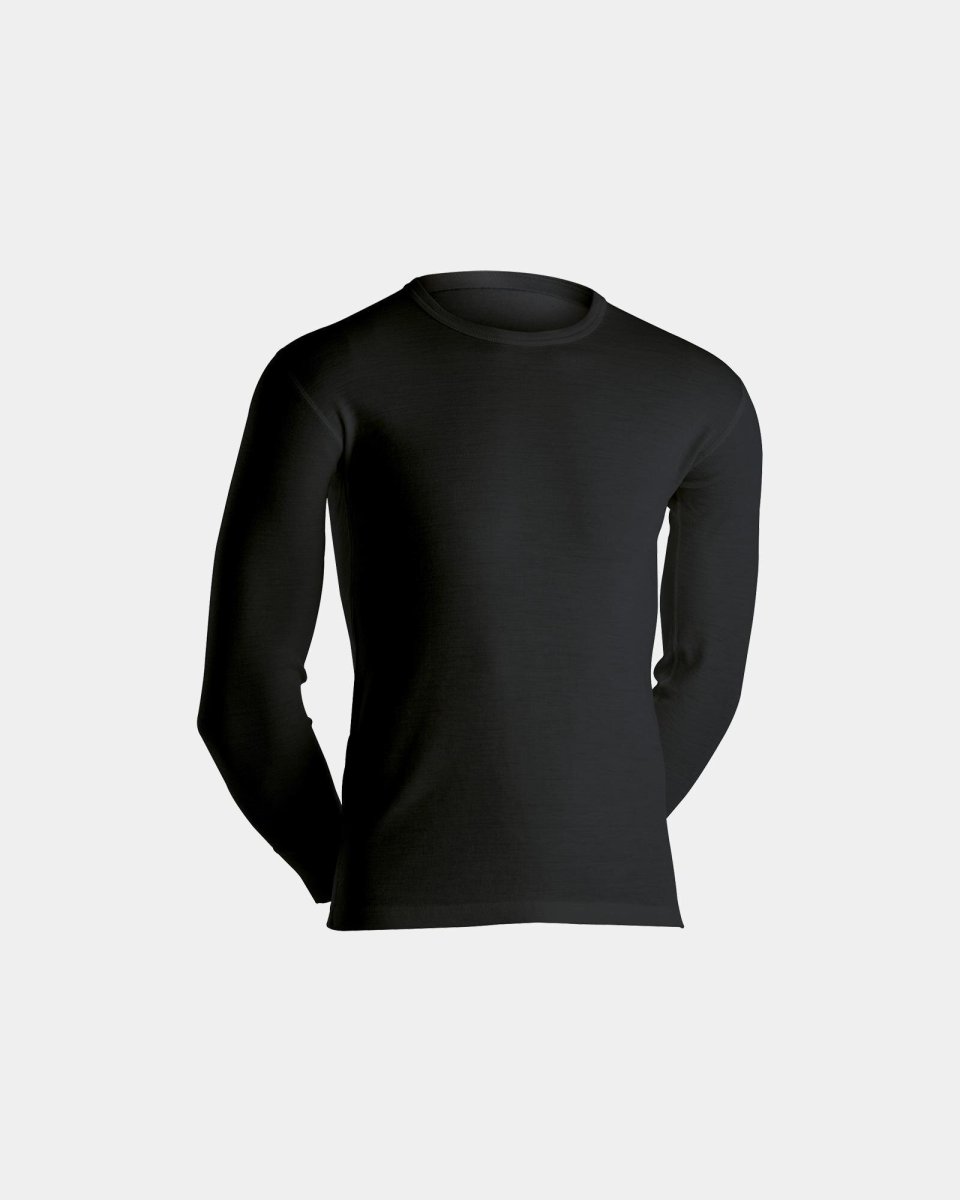 Dovre Langærmet t-shirt | 100% merino uld | Sort - S