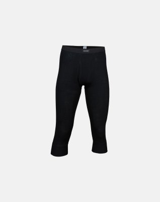 Long johns m. gylp "3/4 længde", 100% merino uld, Sort