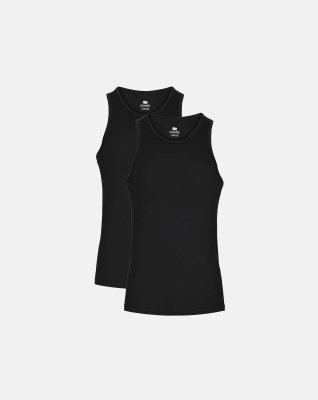 Tanktop 2-pak, Bambusviskose, Sort