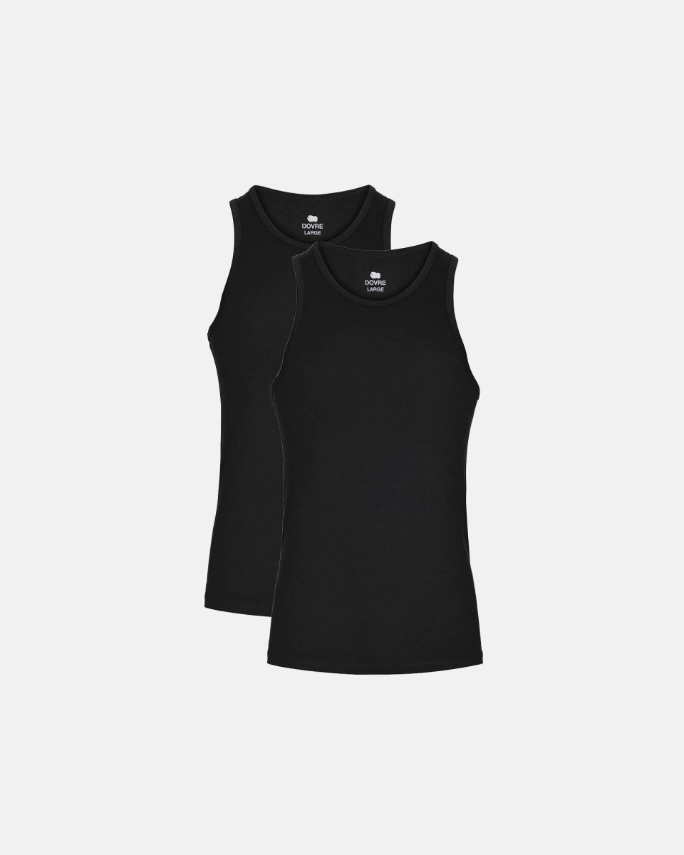 Dovre Tanktop 2-pak | Bambusviskose | Sort - S