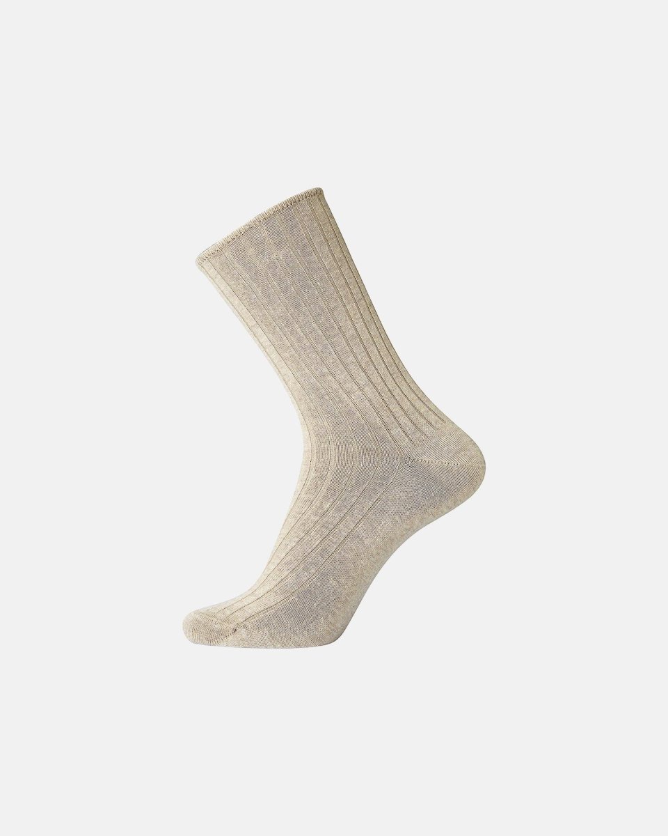Egtved Strømper "no elastic" rib | Bomuld | Sand - 45-48