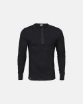 Langærmet t-shirt "Grandad", 100% økologisk bomuld, Sort