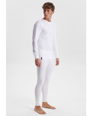 Langærmet t-shirt "Grandad", 100% økologisk bomuld, Hvid