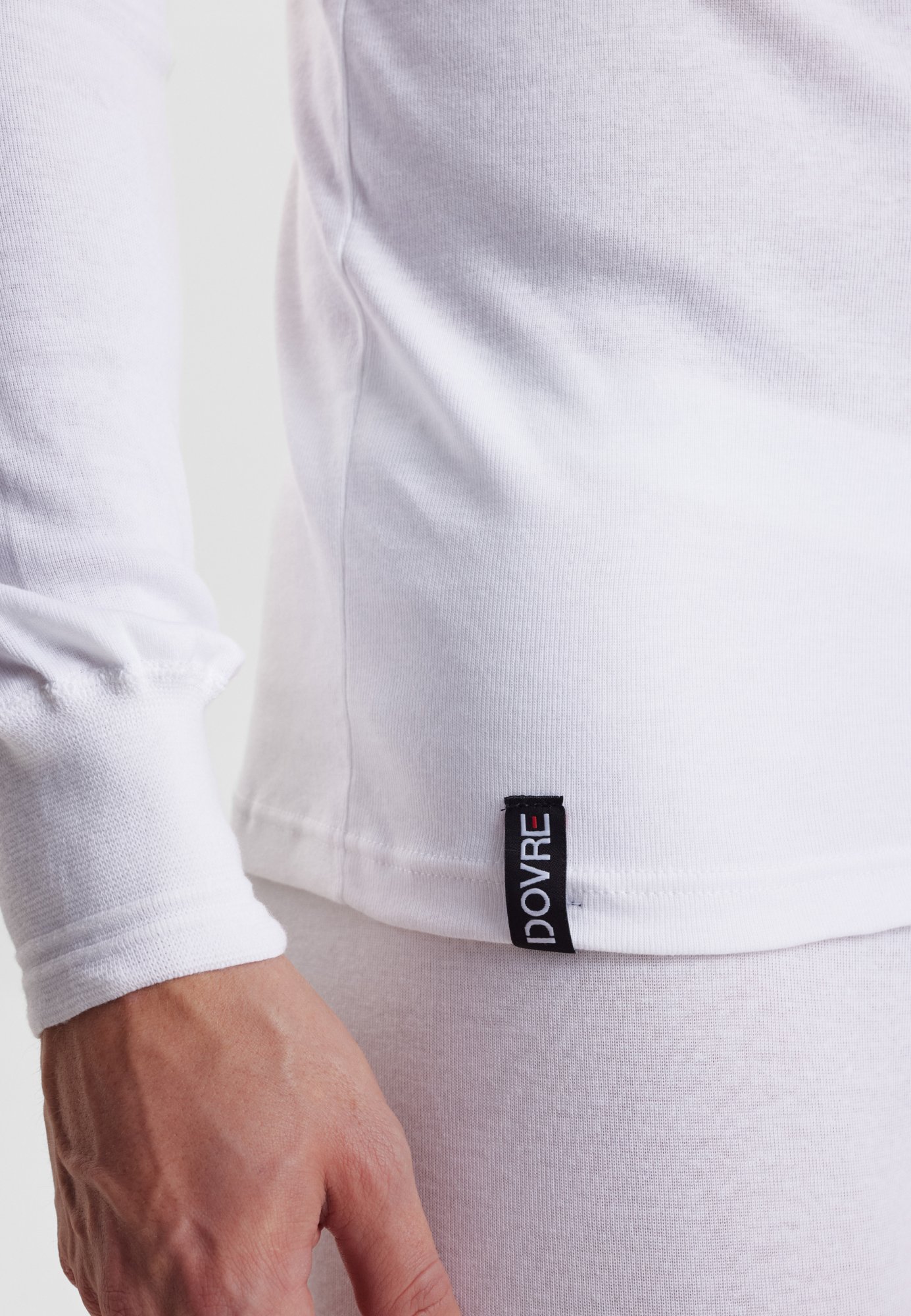 Langærmet t-shirt "Grandad" | 100% økologisk bomuld | Hvid -Dovre Langærmet t-shirt "Grandad" | 100% økologisk bomuld | Hvid -Dovre