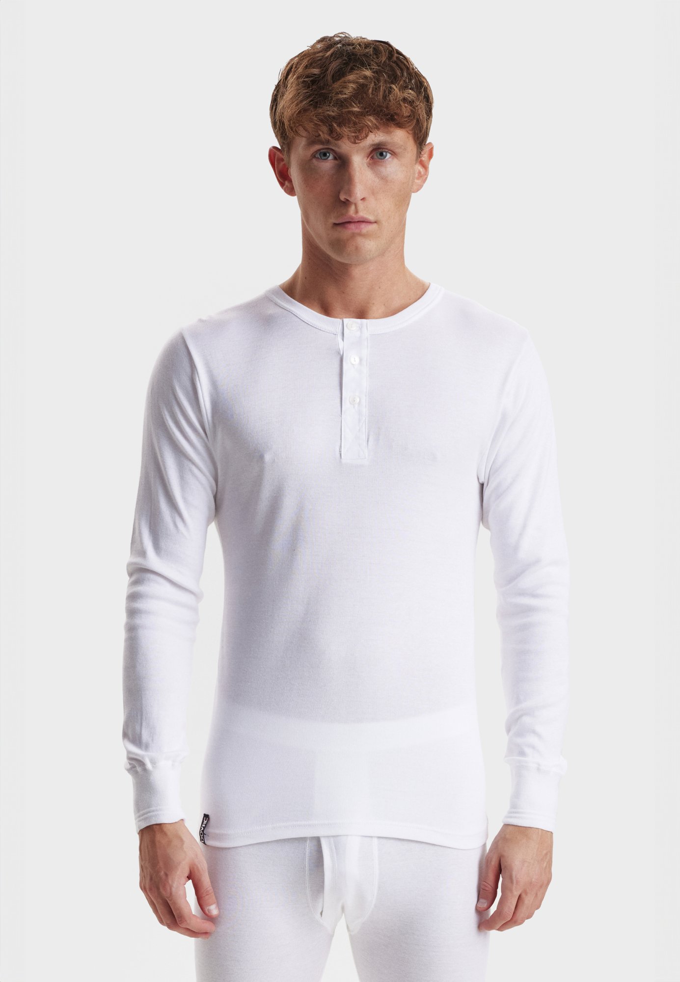 Langærmet t-shirt "Grandad" | 100% økologisk bomuld | Hvid -Dovre Langærmet t-shirt "Grandad" | 100% økologisk bomuld | Hvid -Dovre