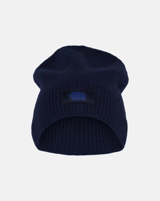 Beanie, 100% økologisk uld, Navy