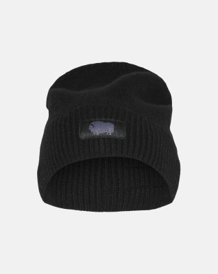 Beanie, 100% økologisk uld, Sort