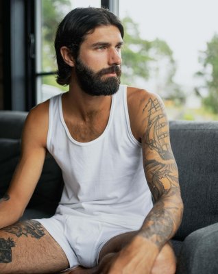 Undertrøje tanktop "jersey", Økologisk bomuld, Hvid
