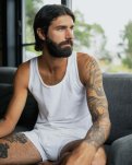 Undertrøje tanktop "jersey", Økologisk bomuld, Hvid