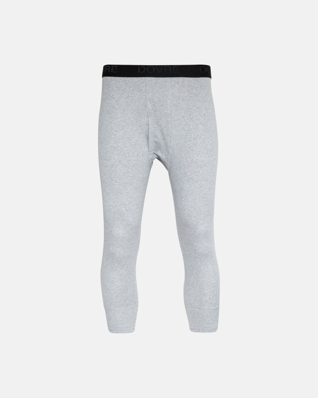 Long johns m. gylp "3/4 længde" | 100% økologisk bomuld | Lys grå