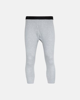 Long johns m. gylp "3/4 længde", 100% økologisk bomuld, Lys grå