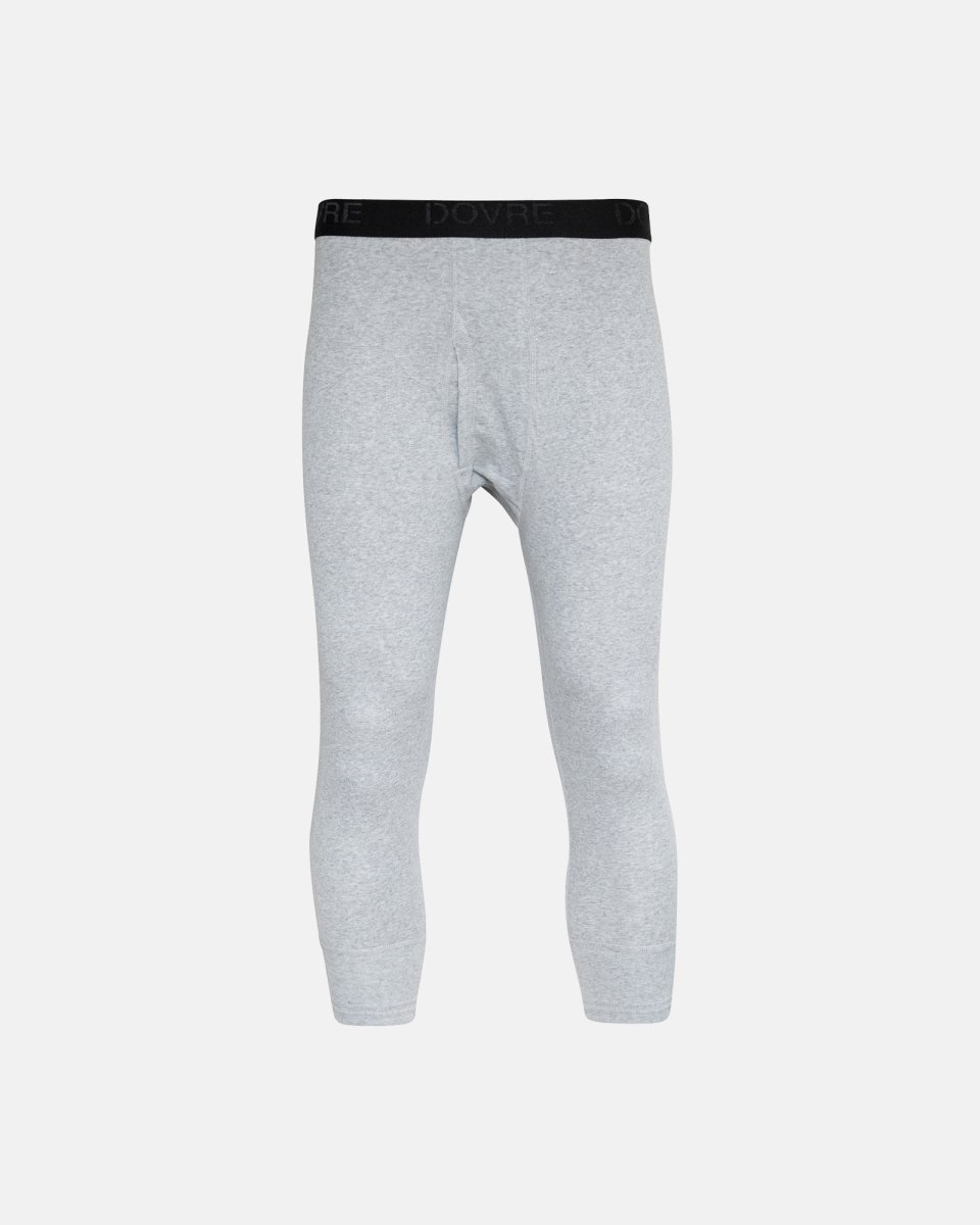Dovre Long johns m. gylp "3/4 længde" | 100% økologisk bomuld | Lys grå - S