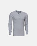 Langærmet t-shirt "Grandad", 100% økologisk bomuld, Lys grå