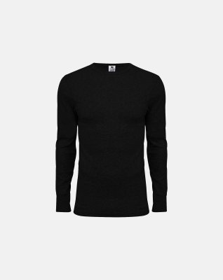 Langærmet t-shirt, 100% økologisk bomuld, Sort