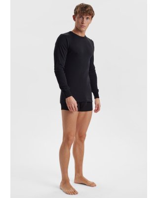 Langærmet t-shirt, 100% økologisk bomuld, Sort