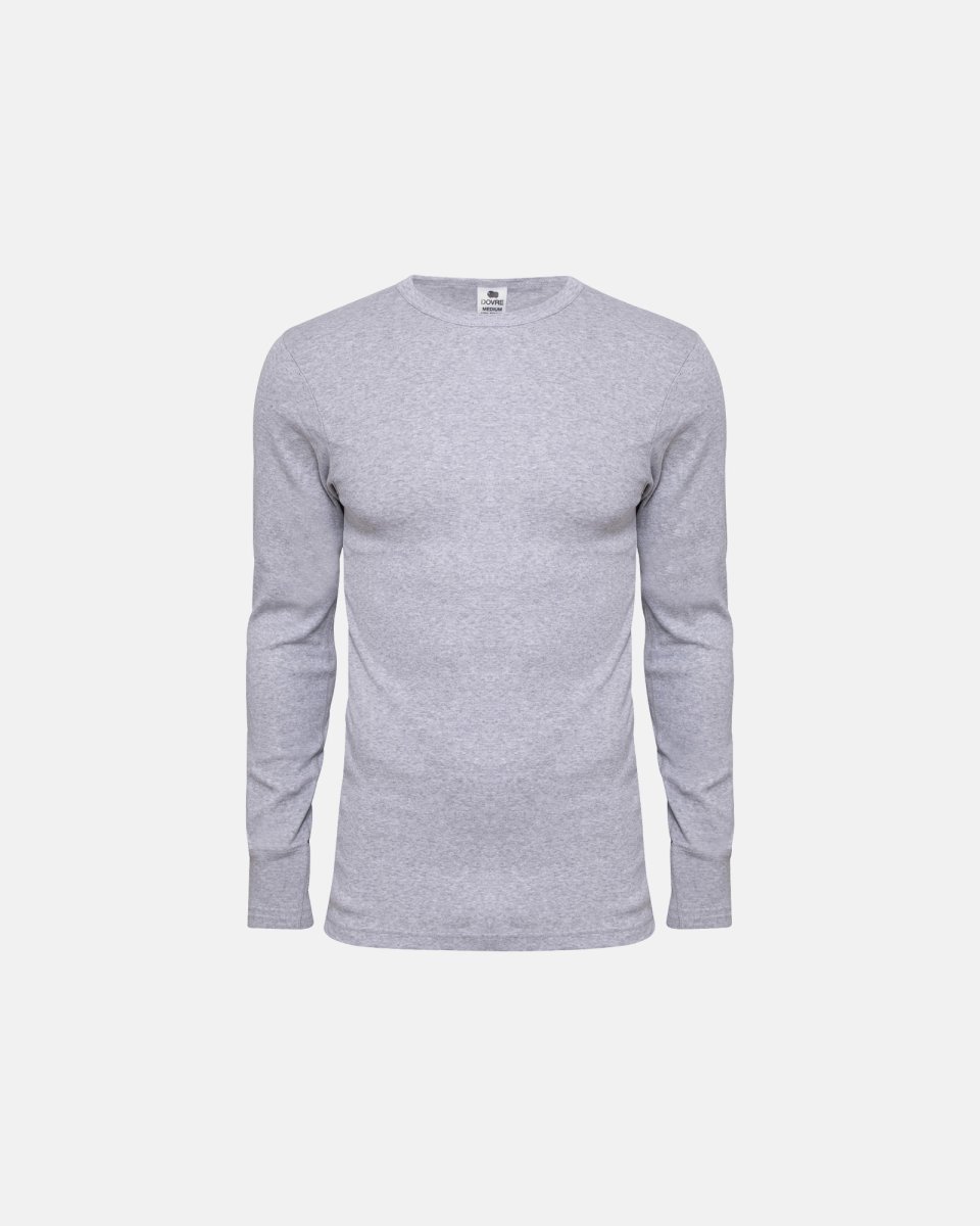 Dovre Langærmet t-shirt | 100% økologisk bomuld | Lys grå - S