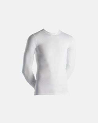 Langærmet t-shirt, 100% økologisk bomuld, Hvid