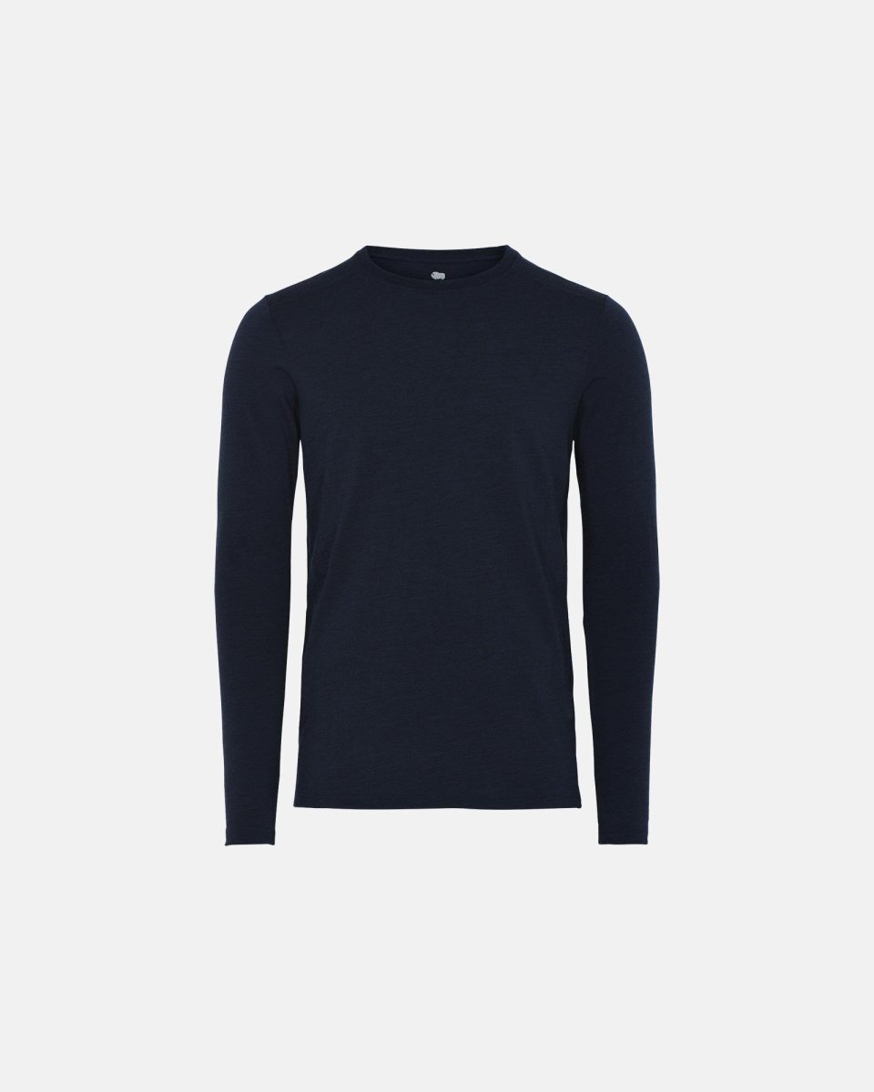Dovre Langærmet t-shirt | 100% merino uld | Navy - S