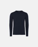 Langærmet t-shirt, 100% merino uld, Navy