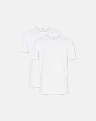 T-shirt 2-pak, GOTS bomuld, Hvid