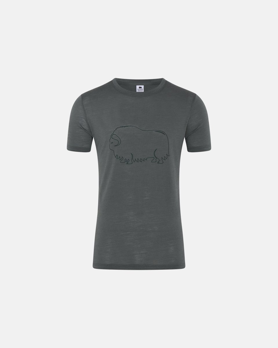 Dovre T-shirt | 100% økologisk uld | Grøn m. print - S