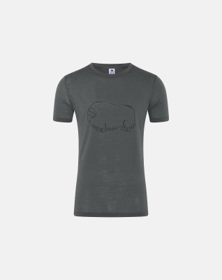 T-shirt, 100% økologisk uld, Grøn m. print