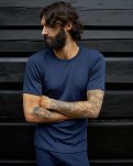 T-shirt, 100% merino uld, Navy