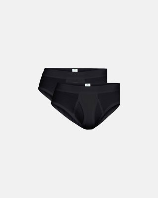 Briefs 2-pak, GOTS bomuld, Sort