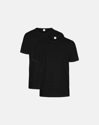 T-shirt 2-pak, GOTS bomuld, Sort