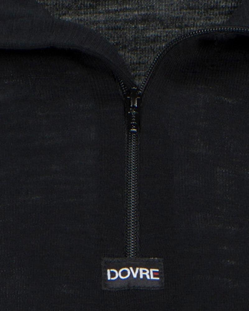 Langærmet t-shirt "half zip" | 100% merino uld | Sort -Dovre Langærmet t-shirt "half zip" | 100% merino uld | Sort -Dovre