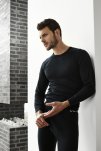 Langærmet t-shirt, 100% merino uld, Grøn