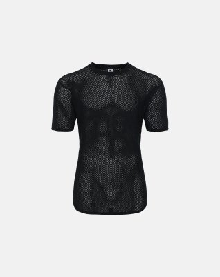 T-shirt "mesh" | 100% merino uld | Sort -Dovre