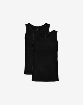 Tanktop 2-pak, Bambusviskose, Sort