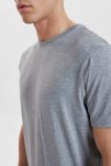 T-shirt 'o-neck', Bambusviskose, Lys grå