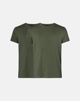 T-shirt 2-pak, 100% Økologisk bomuld, Oliven