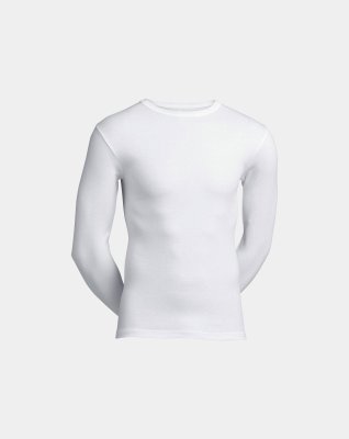 Langærmet t-shirt 'classic', 100% bomuld, Hvid