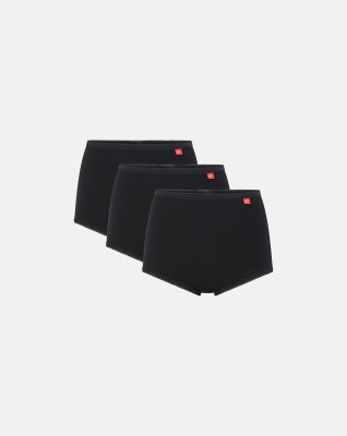 Maxi 3-pak, Bomuld, Sort