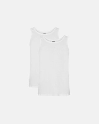 Tanktop 2-pak, 100% økologisk bomuld, Hvid